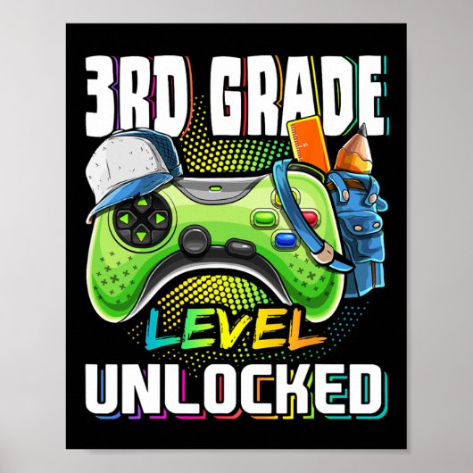 Onvergrendelde videogame op 3e-klasseniveau Terug  Poster (Voorkant)