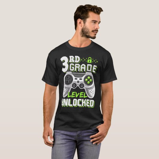 Onvergrendelde videogame op 3e-klasseniveau Terug  T-shirt (Voorkant volledig)