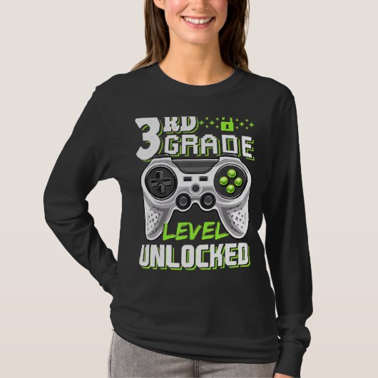 Onvergrendelde videogame op 3e-klasseniveau Terug T-shirt (Voorkant)