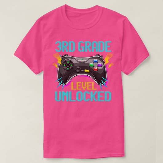 Onvergrendelde videogame op 3e-klasseniveau Terug  T-shirt (Design voorkant)