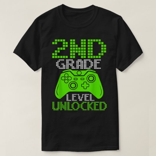 Onvergrendelde videogame op niveau 2e graad Terug T-shirt (Design voorkant)