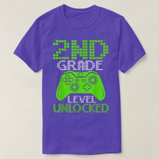 Onvergrendelde videogame op niveau 2e graad Terug  T-shirt (Design voorkant)