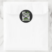 Onvergrendelde videogame van het eerste niveau naa ronde sticker (Tas)