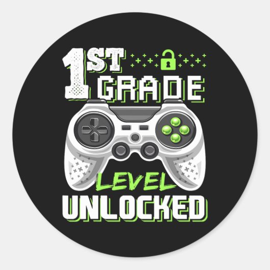 Onvergrendelde videogame van het eerste niveau naa ronde sticker (Voorkant)