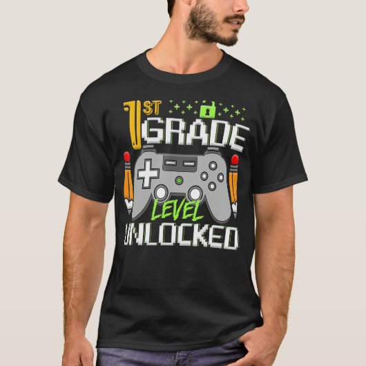Onvergrendelde videogame van het eerste niveau naa t-shirt (Voorkant)