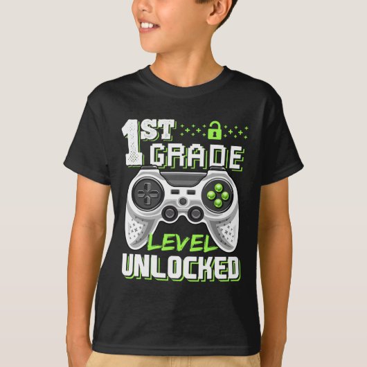 Onvergrendelde videogame van het eerste niveau naa t-shirt (Voorkant)
