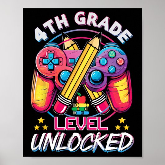 Onvergrendelde videogame van het vierde niveau naa poster (Voorkant)