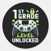 Onvergrendelde videogamer van het eerste niveau na ronde sticker (Voorkant)