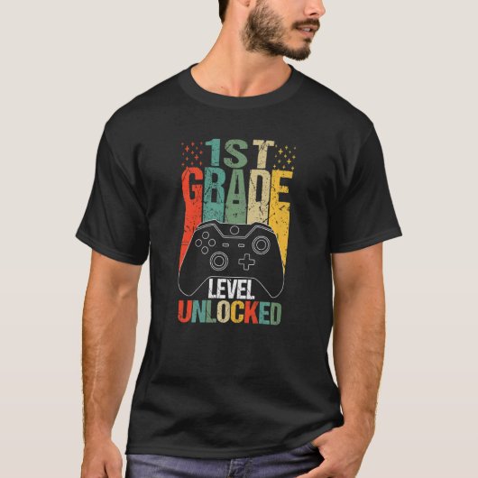 Onvergrendelde videogamer van het eerste niveau na t-shirt (Voorkant)