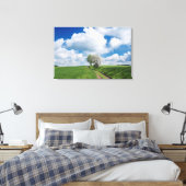 Onverharde Weg en Appelbomen Canvas Afdruk (Insitu (Slaapkamer))