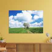 Onverharde Weg en Appelbomen Canvas Afdruk (Insitu (Woonkamer))