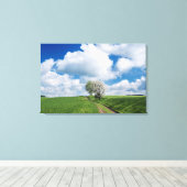 Onverharde Weg en Appelbomen Canvas Afdruk (Insitu (Houten vloer))