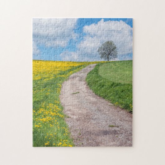 Onverharde Weg en Boom Legpuzzel (Verticaal)