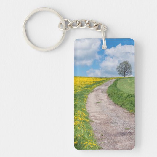 Onverharde Weg en Boom Sleutelhanger (Voorkant)