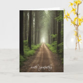onverharde weg in bos sympathie kaart (Gele Bloem)