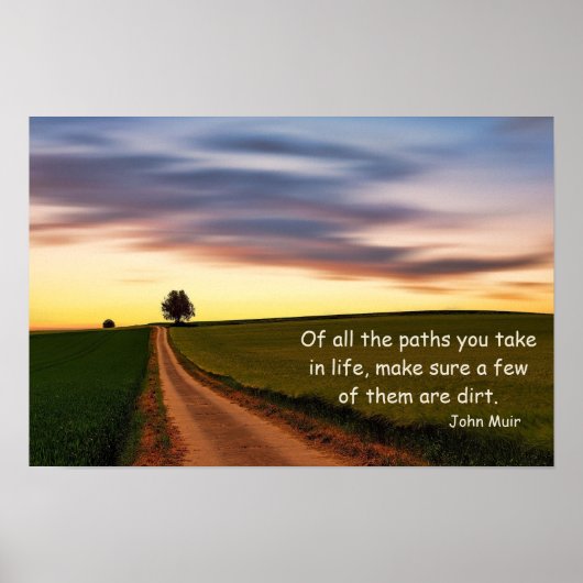 Onverharde Weg Quote, Landelijk Poster (Voorkant)