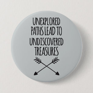 Onverkende paden ronde button 7,6 cm
