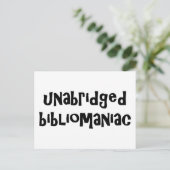 Onverkorte bibliomaniak briefkaart (Staand voorkant)