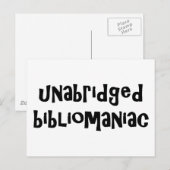 Onverkorte bibliomaniak briefkaart (Voorkant / Achterkant)
