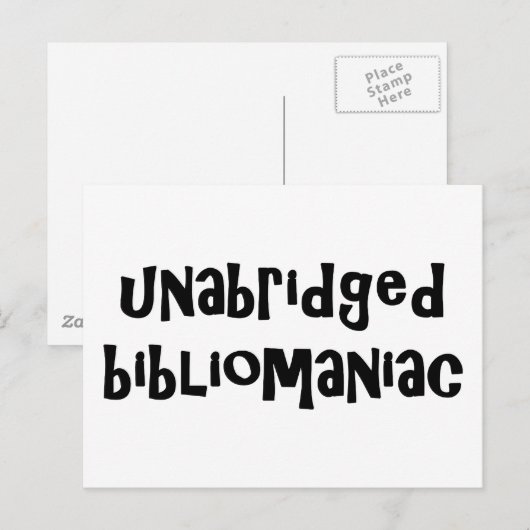 Onverkorte bibliomaniak briefkaart (Voorkant / Achterkant)
