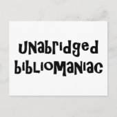 Onverkorte bibliomaniak briefkaart (Voorkant)