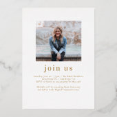 Onvermoeibare bekendmaking van Afstuderen Folie va Folie Uitnodiging (Achterkant)