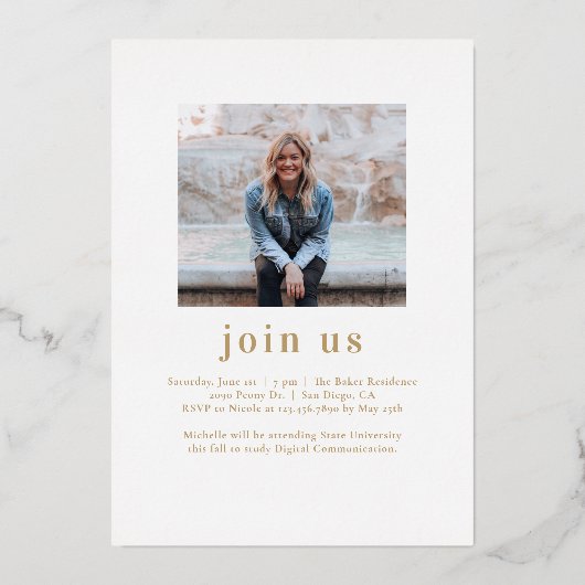 Onvermoeibare bekendmaking van Afstuderen Folie va Uitnodiging (Achterkant)