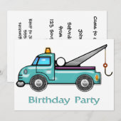 Onvermoeibare uitnodiging van Truck Birthday (Voorkant / Achterkant)