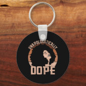 Onverontschuldigend Drugs Afro Dame Black Pride Me Sleutelhanger (Voorkant)