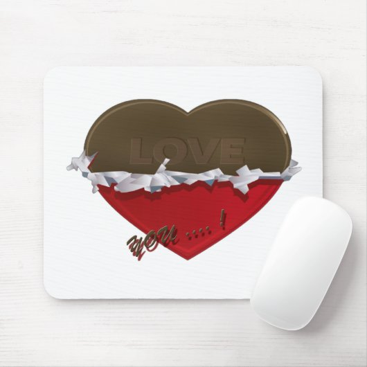 onverpakt chocolade hart houdt van je muismat (Met muis)