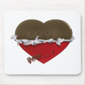 onverpakt chocolade hart houdt van je muismat (Voorkant)