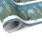 Onverpakt papier, sneuzen en snowflakes cadeaupapier (Rol Hoek)