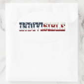 ONVERSCHILLENDE vlag Ovale Sticker (Tas)