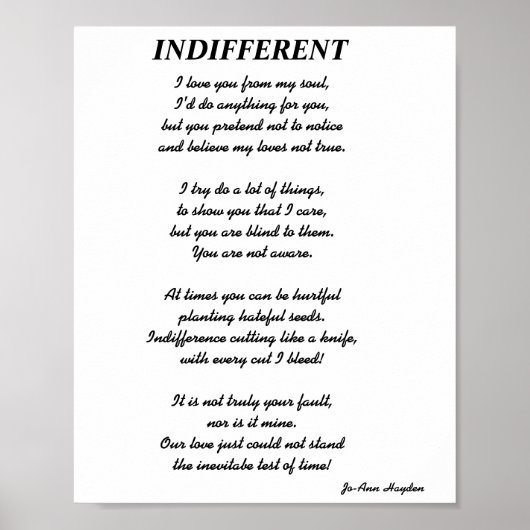 ONVERSCHILLIG gedichtAfdrukken, Waarde Poster papi (Voorkant)