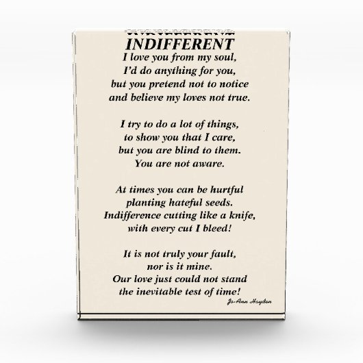 ONVERSCHILLIG gedichtAfdrukken, Waarde Poster papi Fotoblokken (Voorkant)