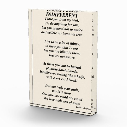 ONVERSCHILLIG gedichtAfdrukken, Waarde Poster papi Fotoblokken (Rechts)