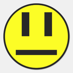 Onverschillig gezicht ronde sticker
