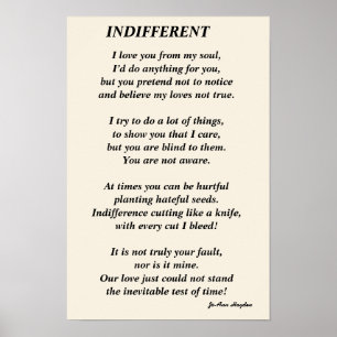 ONVERSCHILLIG PoëziePrint, Waarde Poster Papier (M