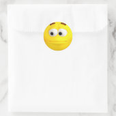 Onverschillige 3D Gele Emoji Ronde Sticker (Tas)