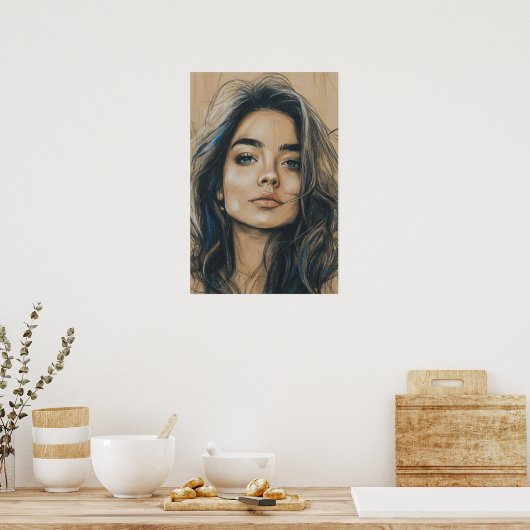 onverschrokken blik poster (Keuken)