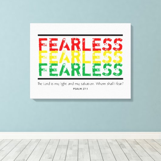 ONVERSCHROKKEN Christelijke Schrift Psalm 27 Canvas Afdruk (Insitu (Houten vloer))