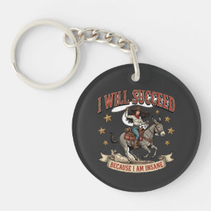 Onverschrokken Cowgirl Westerse Avonturenrit Sleutelhanger