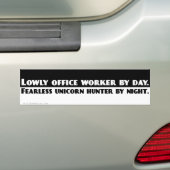 Onverschrokken eenhoorn jager bumpersticker (Op auto)