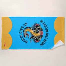 Onverschrokken Geest: Kunstwerk van Krachtige Slan Strandlaken