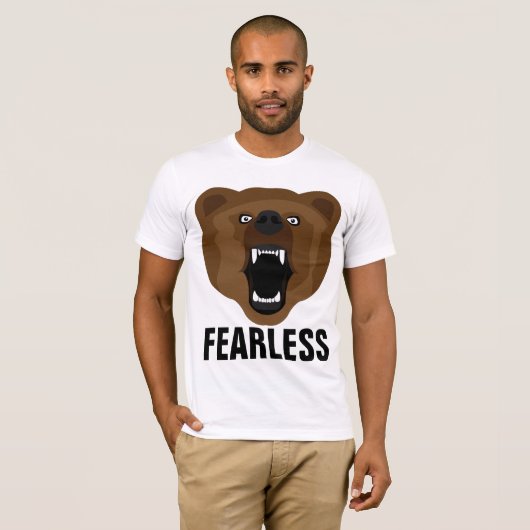 ONVERSCHROKKEN, Grappig Mannen BEER T-shirt (Voorkant volledig)