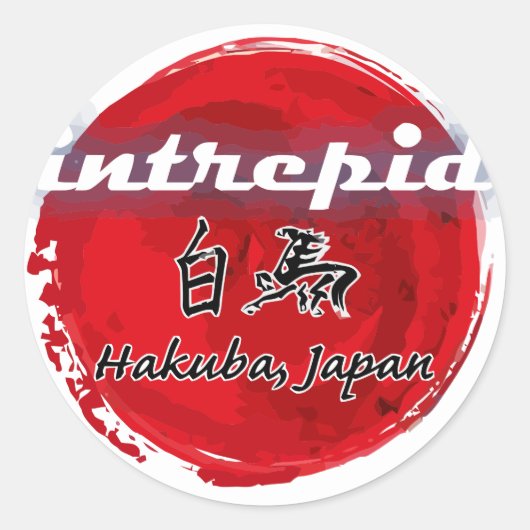 Onverschrokken Hakuba-Stickers Ronde Sticker (Voorkant)