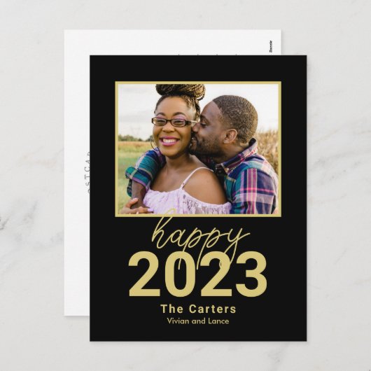 Onverschrokken jaar BEWERKBARE KLEUR Nieuwjaarskaa Feestdagenkaart (Voorkant / Achterkant)