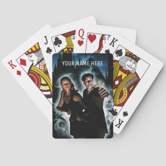 Onverschrokken jong stel pokerkaarten (Achterkant)