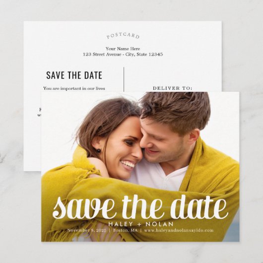 Onverschrokken liefde Save the Date Briefkaart (Voorkant / Achterkant)