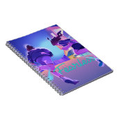 Onverschrokken Meisjes Hardlopen in Neon City Notitieboek (Rechterzijde)